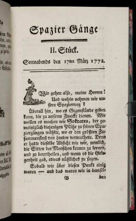 II. Stück. Sonnabends den 17ten März 1772.