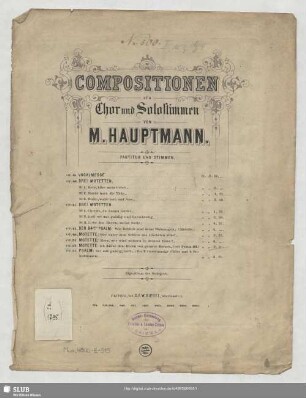 Op. 52. Motette: Ich danke dem Herrn von ganzem Herzen (aus Psalm 111)