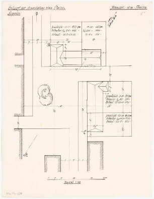 Platzanlage Monatskonkurrenz April 1919: Lageplan 1:400. Maßstabsleiste