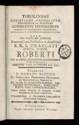 1-195, Theologiae Christiano-Catholicae