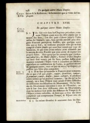 Chapitre XVIII. De quelques autres Modes Simples