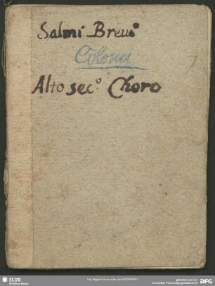 Salmi brevi per tutto l'anno : a otto voci, con uno o due organi se piace; opera prima