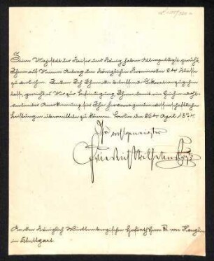Handschriftlicher Brief an Heuglin