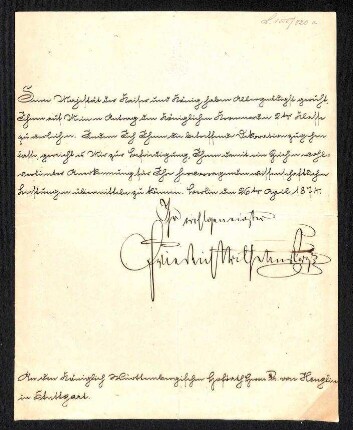 Handschriftlicher Brief an Heuglin