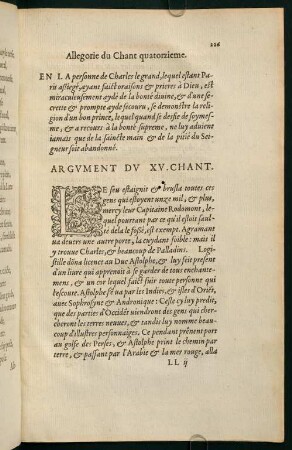 226r-245r, Argument du XV. Chant - Chant Quinzieme
