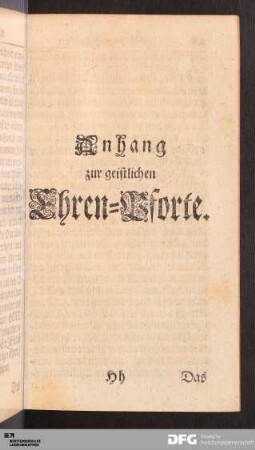 Anhang zur geistlichen Ehren-Pforte.