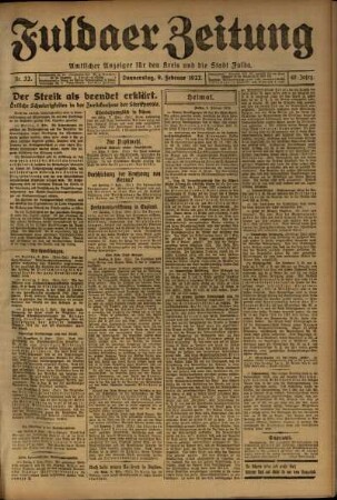 Ausgabe vom Donnerstag, den 09. Februar 1922.