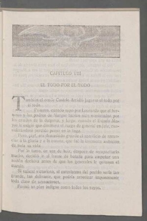 Capítulo VIII - El todo por el todo