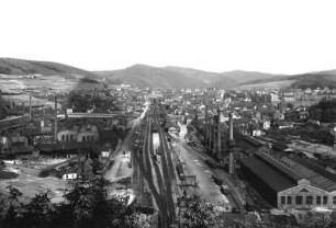 Werdohl. Stadtteilansicht mit Bahnhof