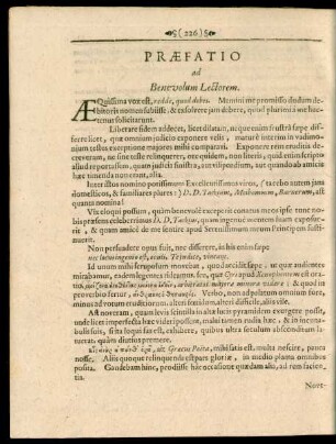 Praefatio ad Benevolum Lectorem.