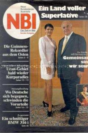 Sonderdruck der CDU für die neuen Bundesländer zu den Bundestagswahlen 1998 im Layout der ehemaligen DDR-Illustrierten "NBI"
