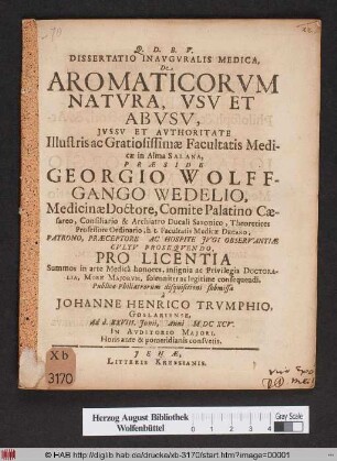 Dissertatio Inauguralis Medica, De Aromaticorum Natura, Usu Et Abusu