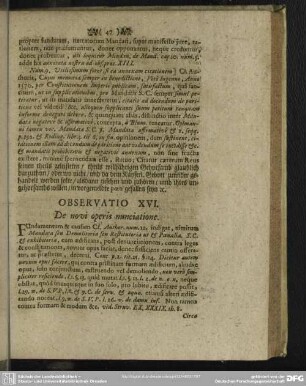 Observatio XVI. De novi operis nunciatione