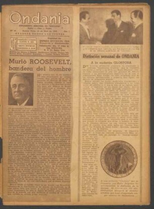 Murió Roosevelt, bandera del hombre
