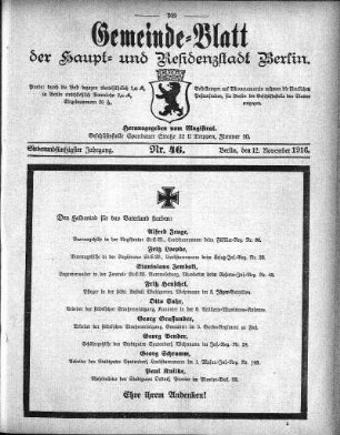 1916,46: Nr. 46, 12. November 1916