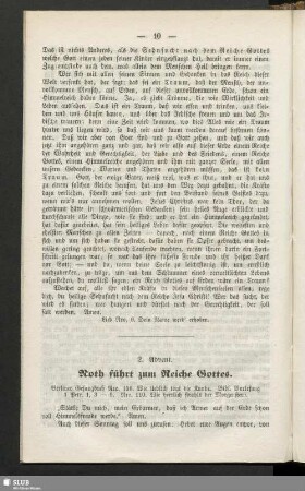 2. Advent. Noth führt zum Reiche Gottes
