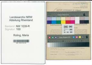 Entnazifizierung Maria Roling , geb. 27.02.1904 (Sachbearbeiterin)