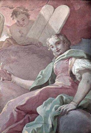 Verherrlichung der heiligen Maria Magdalena, umgeben von den drei theologischen Tugenden