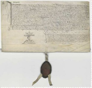 Der Propst Jacob Schomaker transsumiert eine Präsentation und investiert entsprechend für eine Vikarie am Marienaltar zu St. Johannis. Notar Benedictus Juncker [lat].
