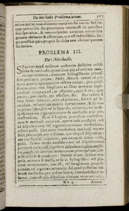 Problema III. De Methodo.