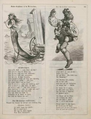 "Bade-Costüme à la Melusine" "Der Professor redivivus, Mitglied des Vereins für Freiheit und Ordnung selig"