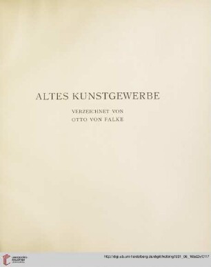 Altes Kunstgewerbe (Nr. 397-657)