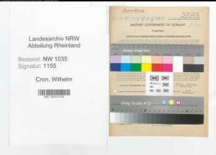 Entnazifizierung Wilhelm Cron , geb. 19.09.1896 (Arbeiter)