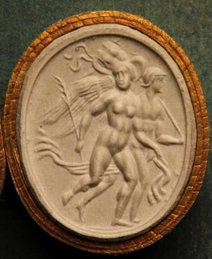 Mars (Ares) und die Siegesgöttin laufen miteinander (Daktyliothek, Supplement)
