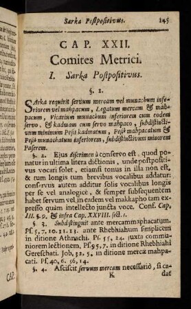 145-154, Cap. XXII. Comites Metrici.