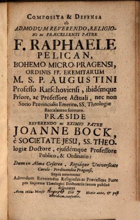 Theologia scholastica universalis mentem D. Aur. Augustini