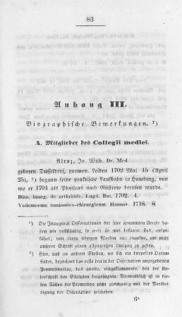 A. Mitglieder des Collegii medici.
