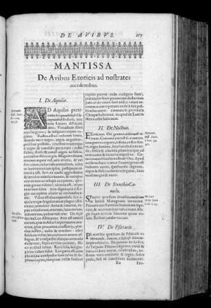 Mantissa. De Avibus Exoticis ad nostrates accedentibus
