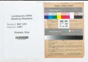 Entnazifizierung Elsa Kloeters , geb. 03.07.1910 ()