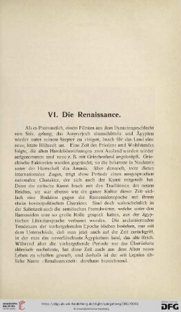 VI. Die Renaissance