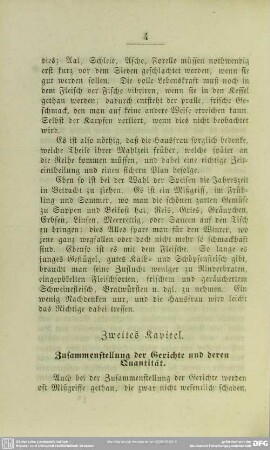 Zweites Kapitel. Zusammenstellung der Gerichte und deren Quantität