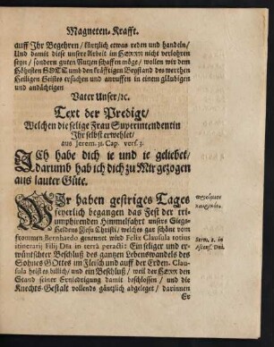 Text der Predigt/ [...] aus Jerem. 31. Cap. vers. 3.