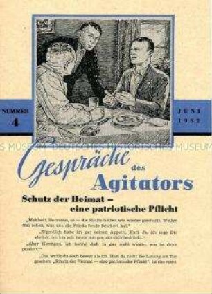 Flugschrift aus der Reihe "Gespräche des Agitators" zum Thema Landesverteidigung