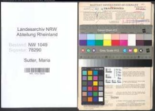 Entnazifizierung Maria Sutter , geb. 08.12.1901 (Lehrerin)