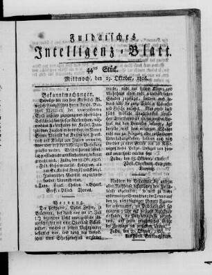 44tes Stück, Ausgabe vom 29. Oktober 1806