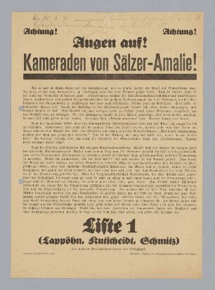 "Augen auf! Kameraden von Sälzer-Amalie!"