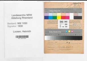 Entnazifizierung Heinrich Loosen , geb. 10.03.1890 (Fleischbeschauer)