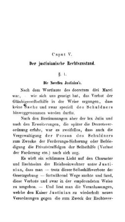 Caput V. Der justinianische Rechtszustand.