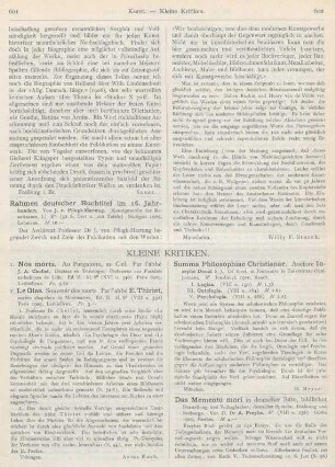 601-604 Kleine Kritiken