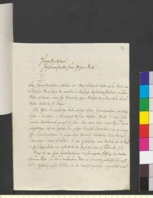 Brief von Ring, Karl Ludwig an Goethe, Johann Wolfgang von