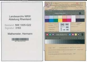 Entnazifizierung Hermann Mathemeier , geb. 24.06.1913 (Baecker)
