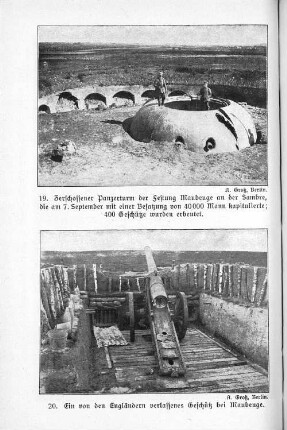 20. Ein von den Engländern verlassenes Geschütz bei Maubeuge.