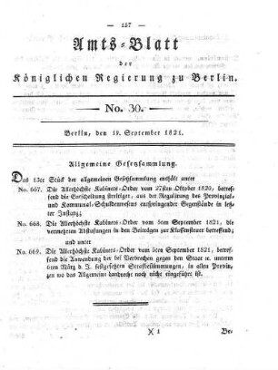 No 30, 19. September 1821
