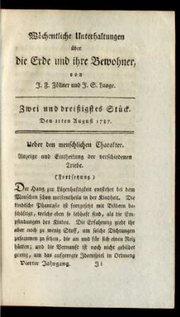 Zwei und dreißigstes Stück