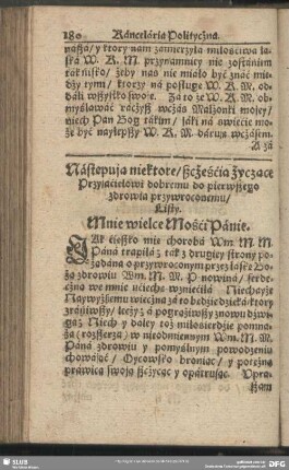 Hierauff folgen etliche Glückwünschungs-Briefflein, nach wieder erlangter Gesundheit