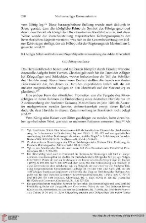 8.4 Adliges Selbstverständnis und Zugehörigkeitsvoraussetzung des Adels: Ritterschaft